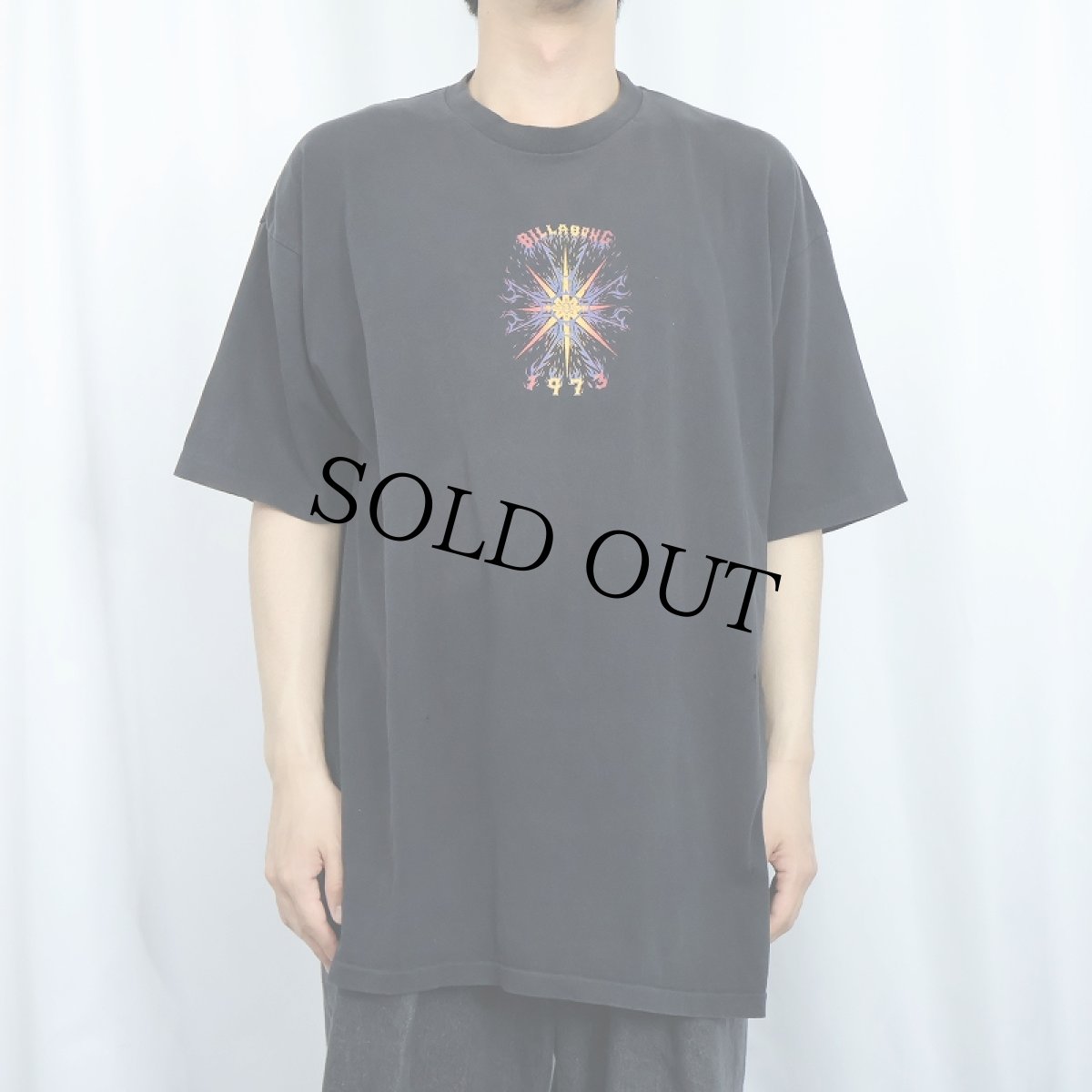 画像3: 90's BILLABONG USA製 プリントTシャツ BLACK XL (3)