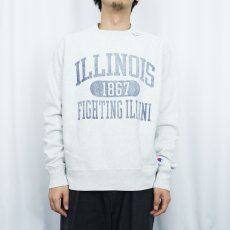 画像2: Champion REVERSE WEAVE "ILLINOIS FIGHTING ILLINI" プリントスウェット M (2)