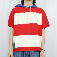 画像2: 90's POLO Ralph Lauren USA製 "P-93" ボーダー柄 Tパーカー S (2)