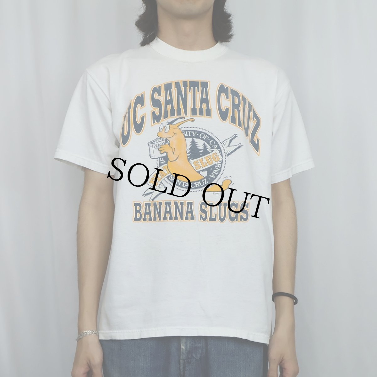 画像2: 2000's  UC SANTA CRUZ "BANANA SLUGS" プリントTシャツ M (2)