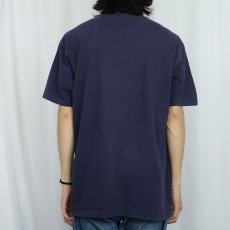 画像3: 90's POLO SPORT Ralph Lauren USA製 フロッキープリントTシャツ NAVY L (3)