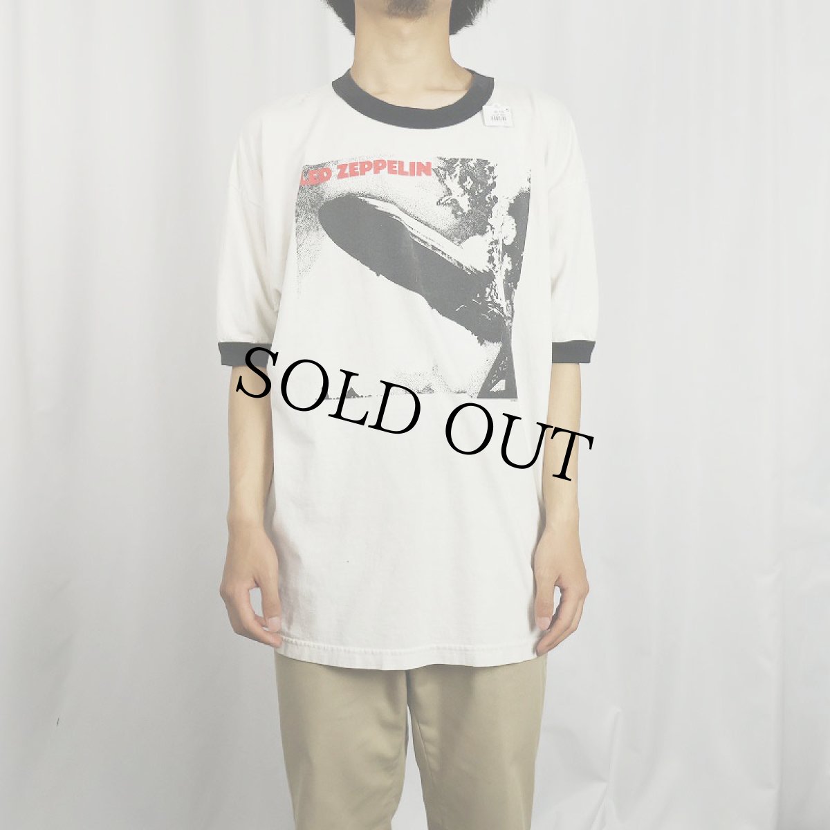 画像2: 2000's Led Zeppelin "Led Zeppelin I" ロックバンドアルバムプリントリンガーTシャツ XL (2)