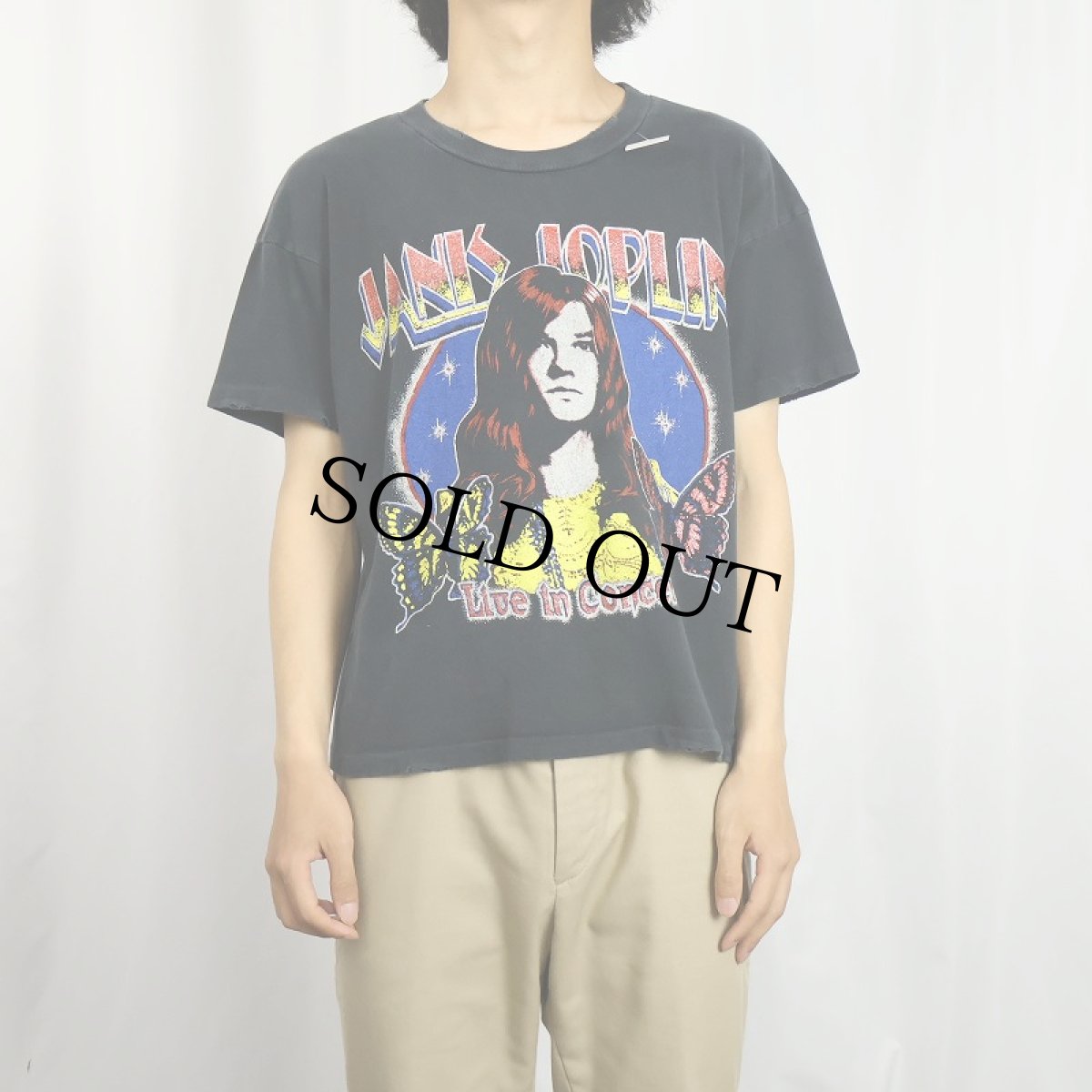 画像2: 70's〜 Janis Joplin ミュージシャンプリントTシャツ BLACK (2)