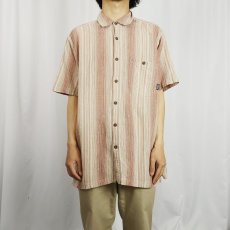 画像2: 2012SS Patagonia マルチストライプ柄 コットンシャツ L (2)