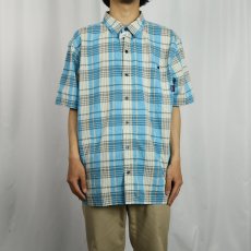 画像2: 2013SS Patagonia チェック柄 シアサッカーシャツ L (2)