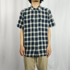 画像2: 2017SS Patagonia チェック柄 コットンシャツ L (2)