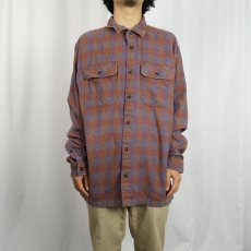 画像2: 2015AW Patagonia ブロックチェック柄 ネルシャツ L (2)