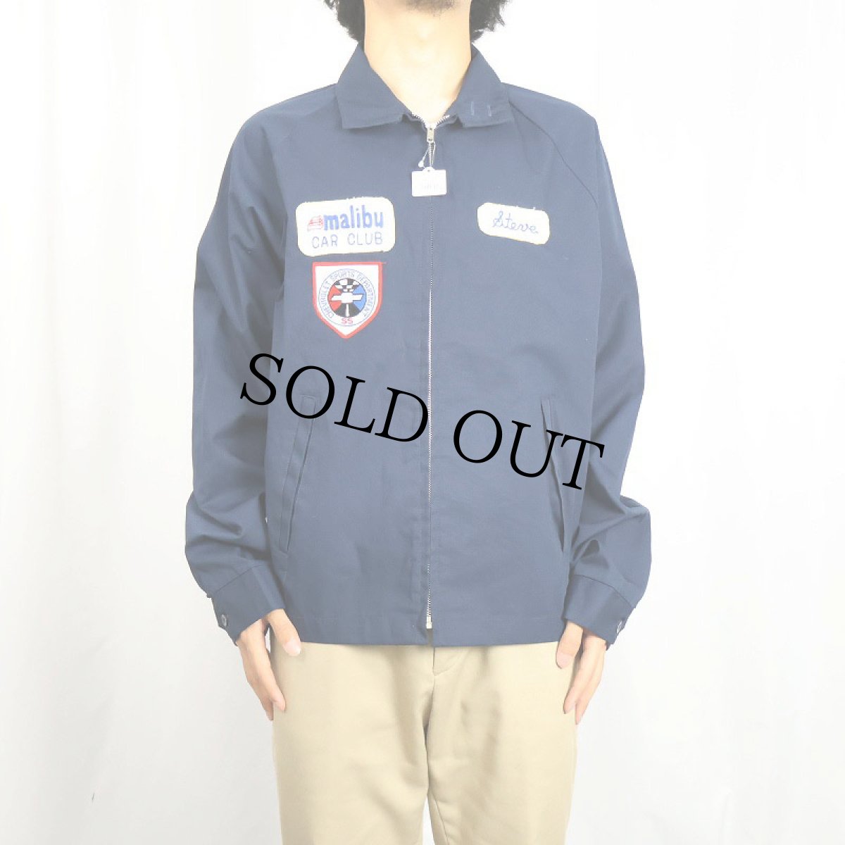 画像3: 70's TOWN CRAFT "malibu CAR CLUB" ワッペン付き スイングトップ NAVY L (3)