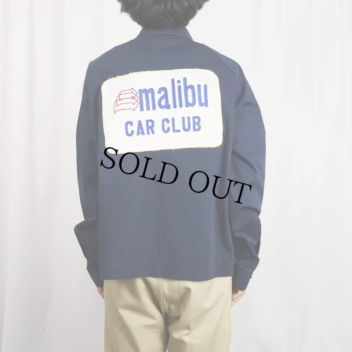 画像4: 70's TOWN CRAFT "malibu CAR CLUB" ワッペン付き スイングトップ NAVY L (4)