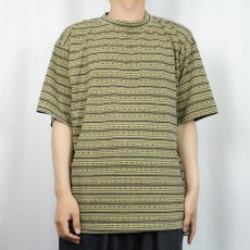 画像2: 90's GRAMICCI USA製 デザインボーダー柄 Ｔシャツ L (2)