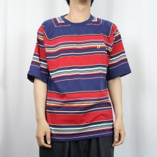 画像2: 80〜90's HANG TEN USA製 マルチボーダー柄 ラグランTシャツ  (2)