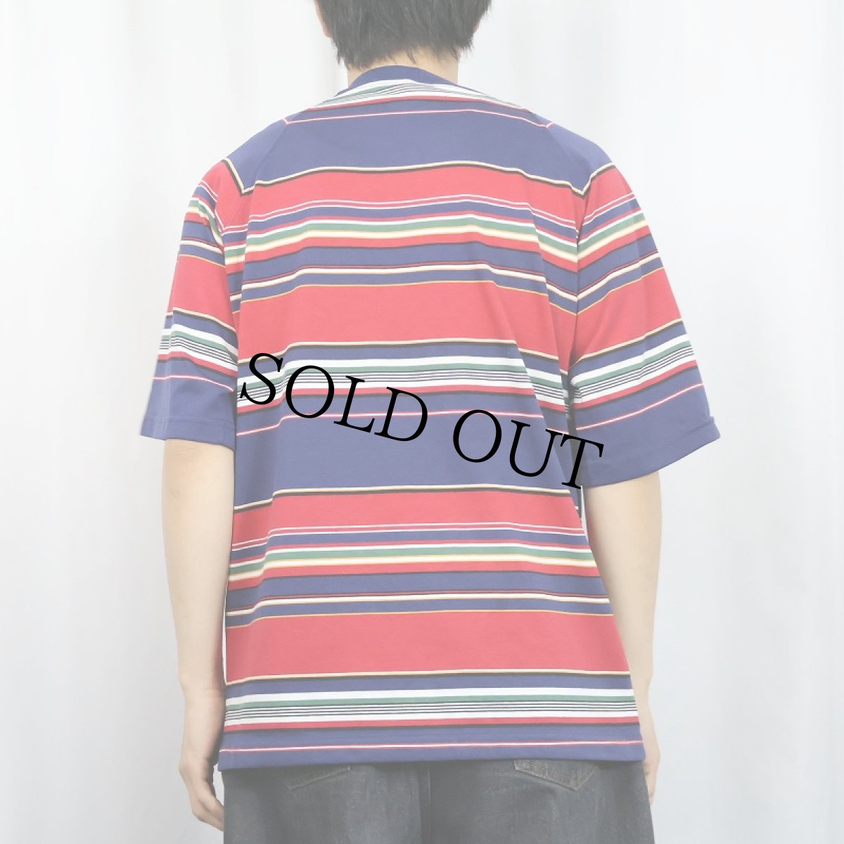 画像3: 80〜90's HANG TEN USA製 マルチボーダー柄 ラグランTシャツ  (3)