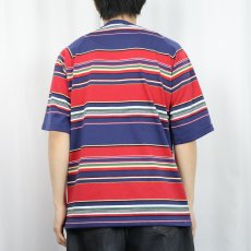 画像3: 80〜90's HANG TEN USA製 マルチボーダー柄 ラグランTシャツ  (3)