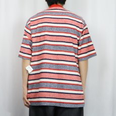 画像3: 80's PURITAN マルチボーダー柄 パイルＴシャツ タグ付き XL (3)