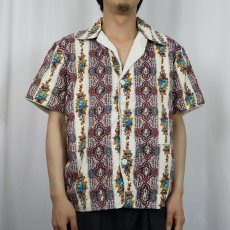 画像2: 〜70's CAMPUS USA製 総柄 パイル ビーチシャツ L (2)