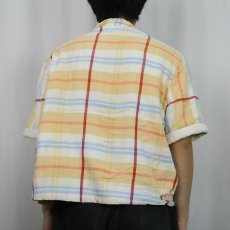 画像3: 60〜70's チェック柄 パイル ビーチシャツ  (3)