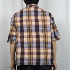 画像3: 70's McGREGOR USA製 チェック柄 フード付き パイル ビーチシャツジャケット  (3)