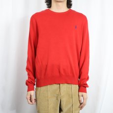 画像2: POLO Ralph Lauren ロゴ刺繍 ピマコットンニットセーター L (2)