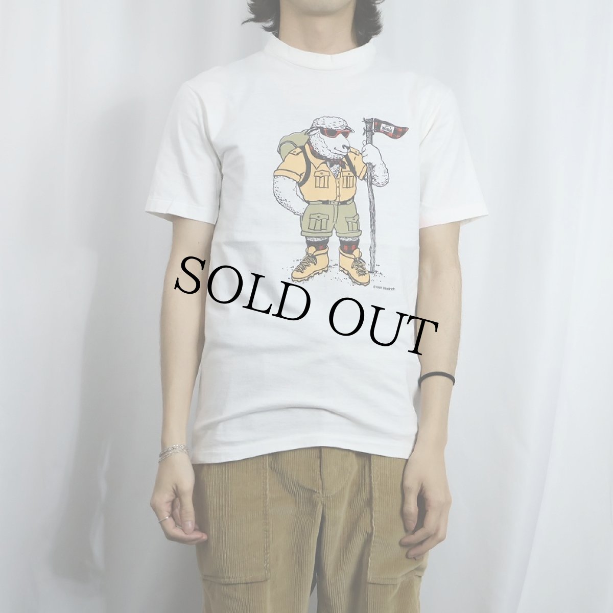 画像2: 80's Woolrich USA製 羊イラストプリントTシャツ M (2)