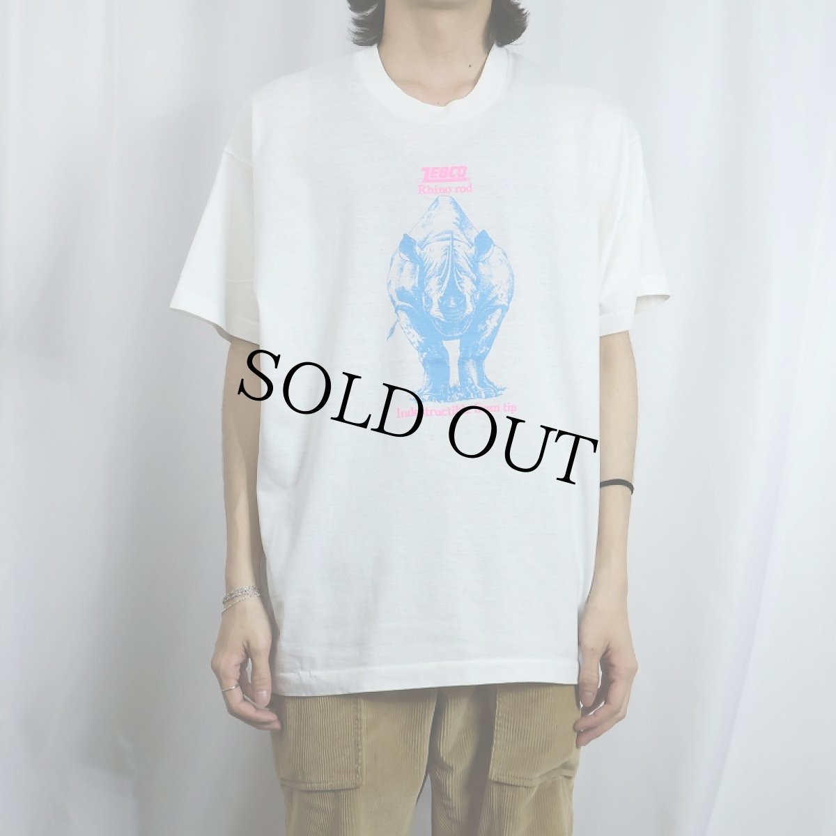 画像3: 90's ZEBCO RHINO ROD USA製 サイイラスト 釣り具メーカープリントTシャツ XXL (3)