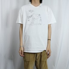 画像2: "BLOOD BANK" 馬イラスト メッセージプリントTシャツ XL (2)