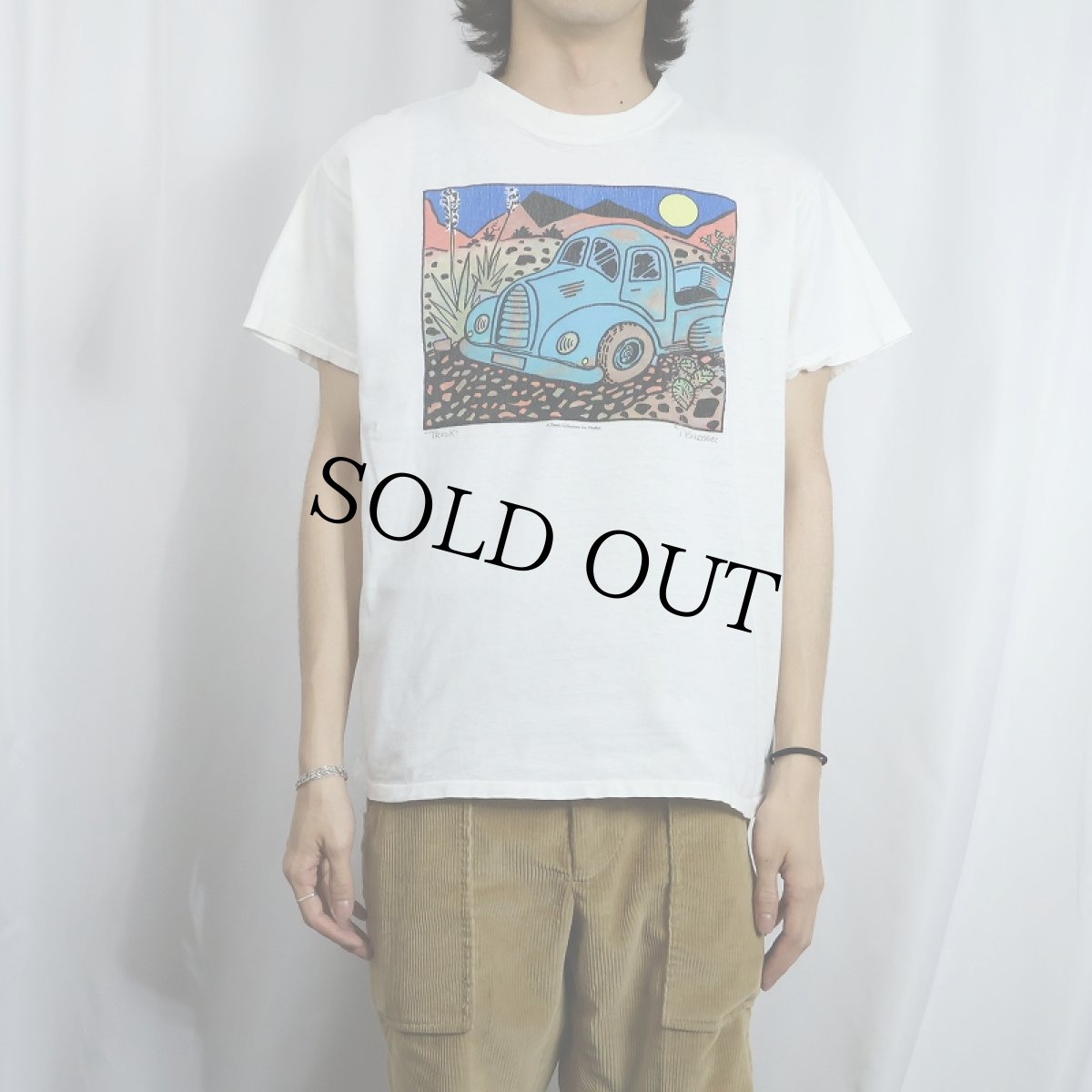 画像2: 90's "TRUCK" イラストプリントTシャツ L (2)