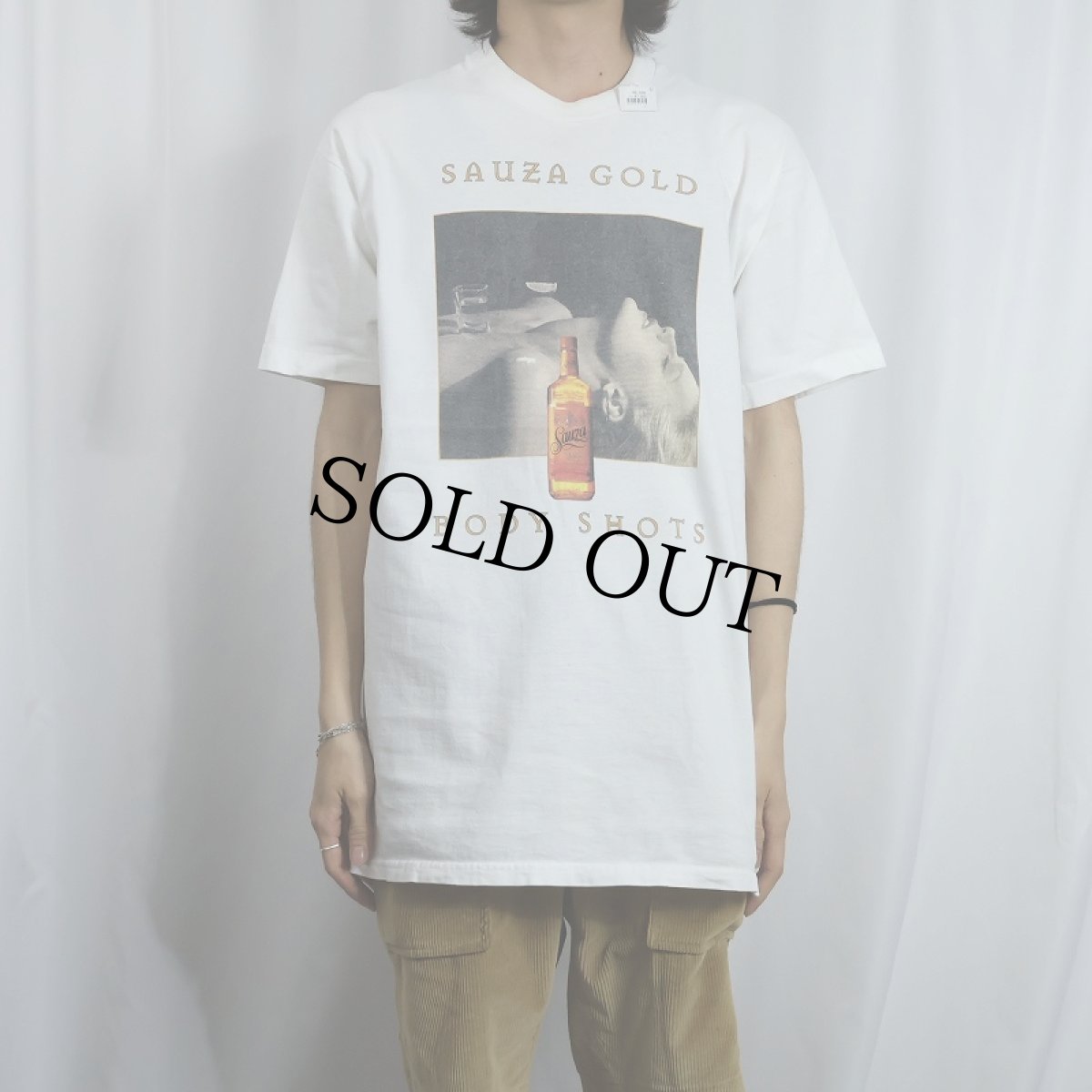 画像2: 90's SAUZA GOLD USA製 "BODY SHOT" テキーラブランドプリントTシャツ XL (2)