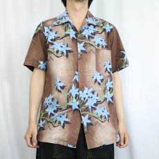 画像3: 60's Malihini HAWAII製 花柄 アロハシャツ M (3)
