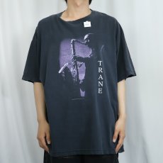 画像2: 90's〜 John Coltrane サックス奏者 プリントTシャツ BLACK 2XL (2)