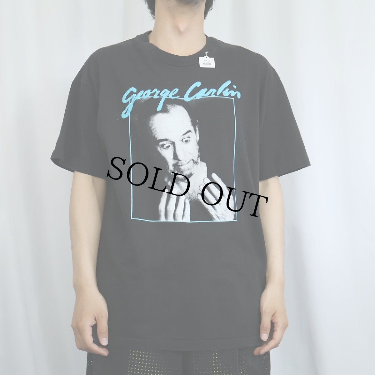 画像3: 90's George Carlin コメディアン フォトプリントTシャツ BLACK  (3)