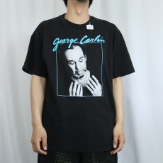 画像3: 90's George Carlin コメディアン フォトプリントTシャツ BLACK  (3)