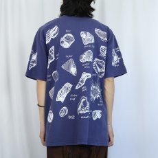 画像3: 90's MICHIGAN RAG CO. USA製 シェル柄 プリントTシャツ NAVY  (3)