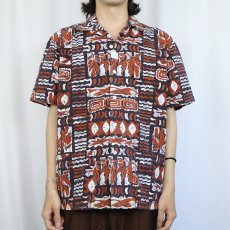 画像2: 50's Jantzen USA製 バティック柄 コットンハワイアンシャツ L (2)