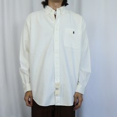画像2: Ralph Lauren "BIG SHIRT" ロゴ刺繍 コットンボタンダウンシャツ M タグ付き未使用 (2)