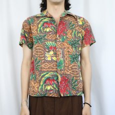画像2: 60〜70's KUU-IPO HAWAII製 総柄 ハワイアンシャツ  (2)