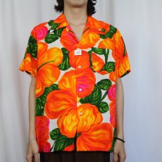 画像2: 70's POMARE HONOLULU HAWAII オールオーバーパターン ハワイアンシャツ  (2)