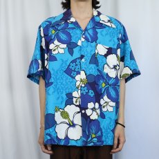 画像2: 70's Hukilau Fashions オールオーバーパターン ハワイアンシャツ  (2)