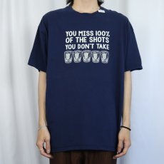 画像2: "YOU MISS 100% OF THE SHOTS YOU DON'T TAKE" ジョークプリントTシャツ NAVY 2XL (2)