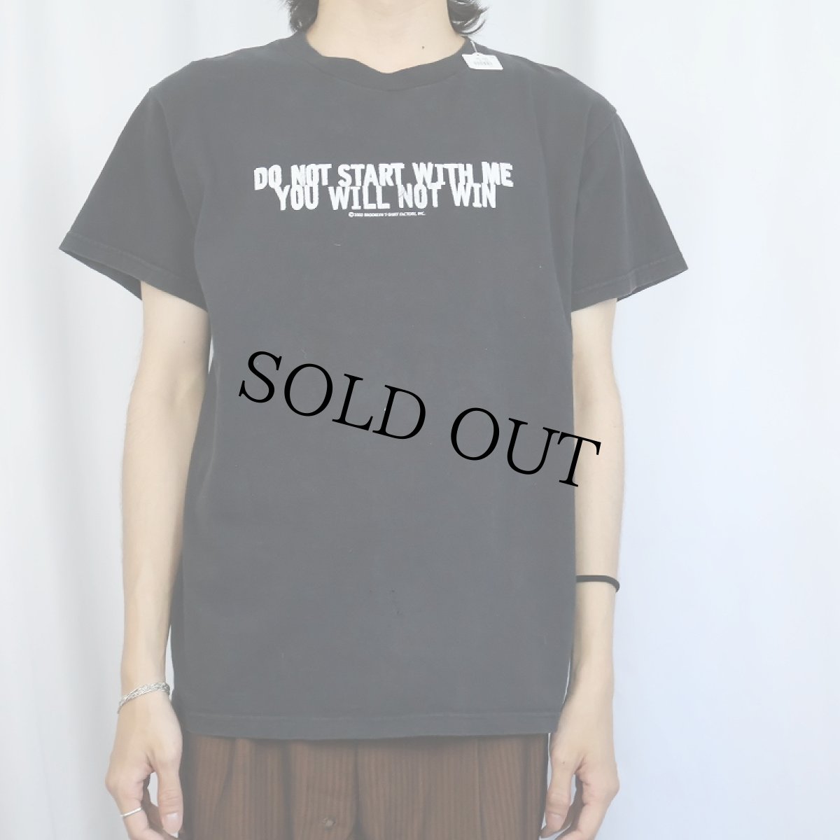 画像2: 2002 "DO NOT START WITH ME YOU WILL NOT WIN" ジョークプリントTシャツ BLACK M (2)