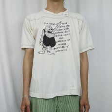 画像2: 70's H. WOLF & SONS INC. USA製 キャラクタープリントフットボールTシャツ XL (2)