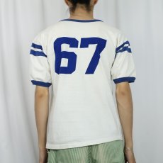 画像3: 〜60's "B.Y.U." 染み込みプリント フットボールTシャツ  (3)