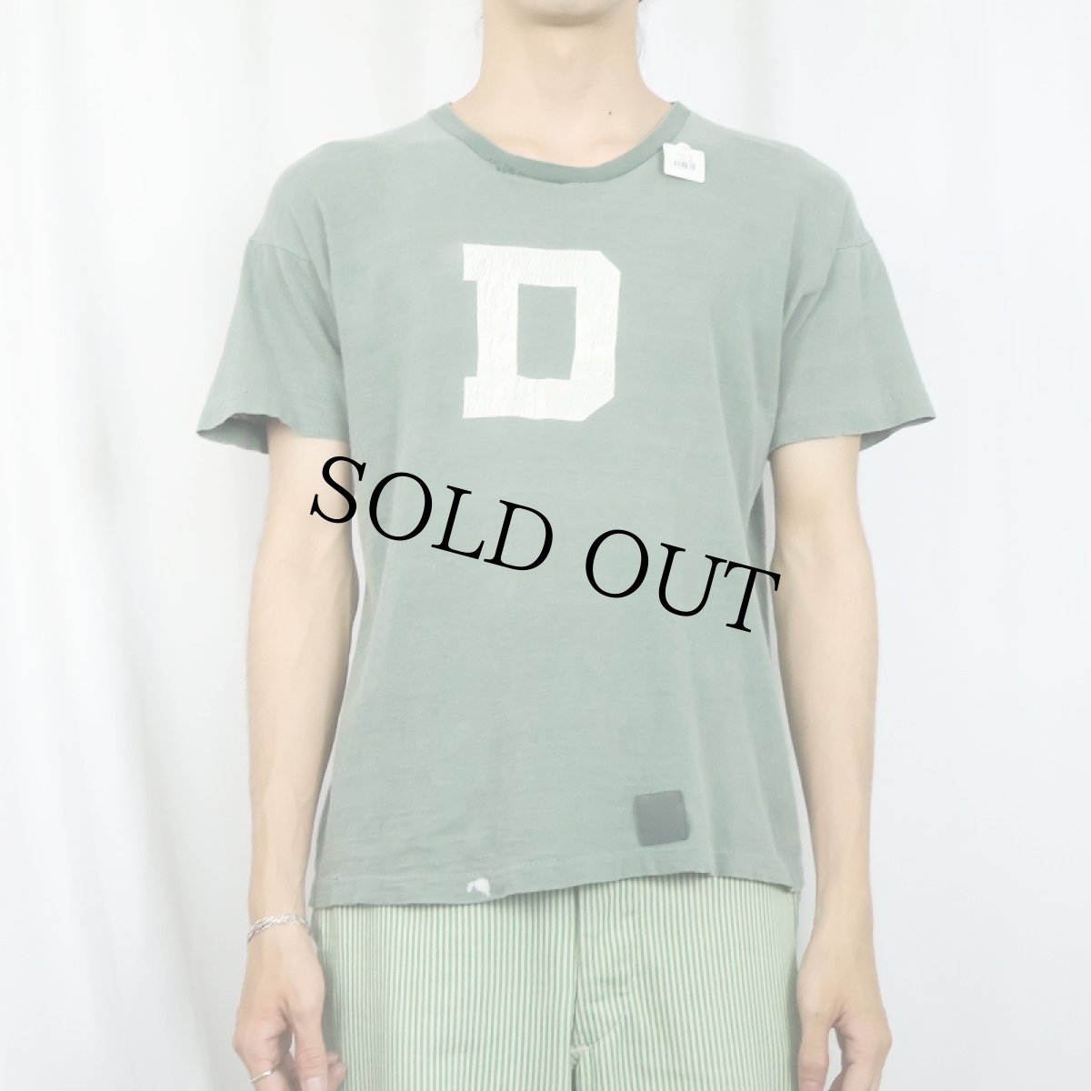 画像2: 60's Champion C中ランタグ "D" プリントTシャツ (2)