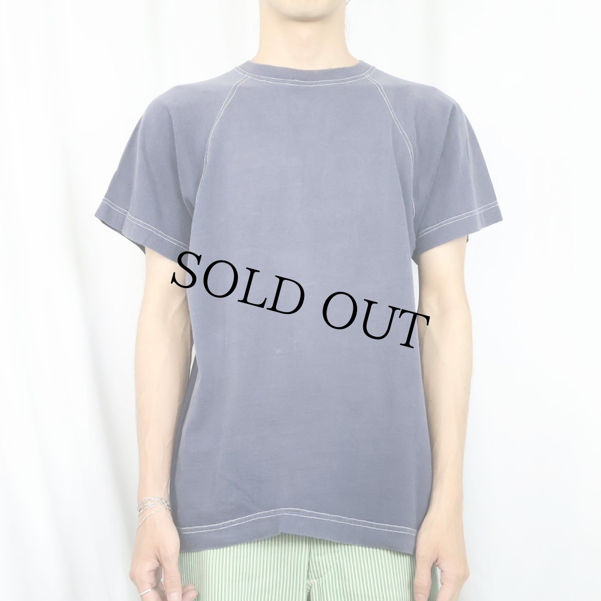 画像2: 60's Sportwear 無地ラグランTシャツ NAVY XL (2)