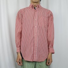 画像2: 60's Brooks Brothers ストライプ柄 コットン×ポリエステル ボタンダウンシャツ SZIE 14 1/2-2 (2)