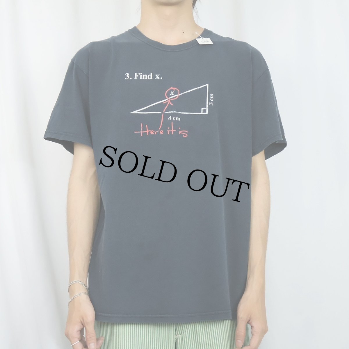 画像2: "3.Find x." 数式プリントTシャツ BLACK L (2)