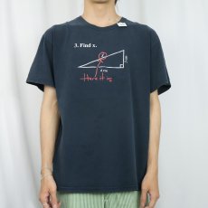 画像2: "3.Find x." 数式プリントTシャツ BLACK L (2)