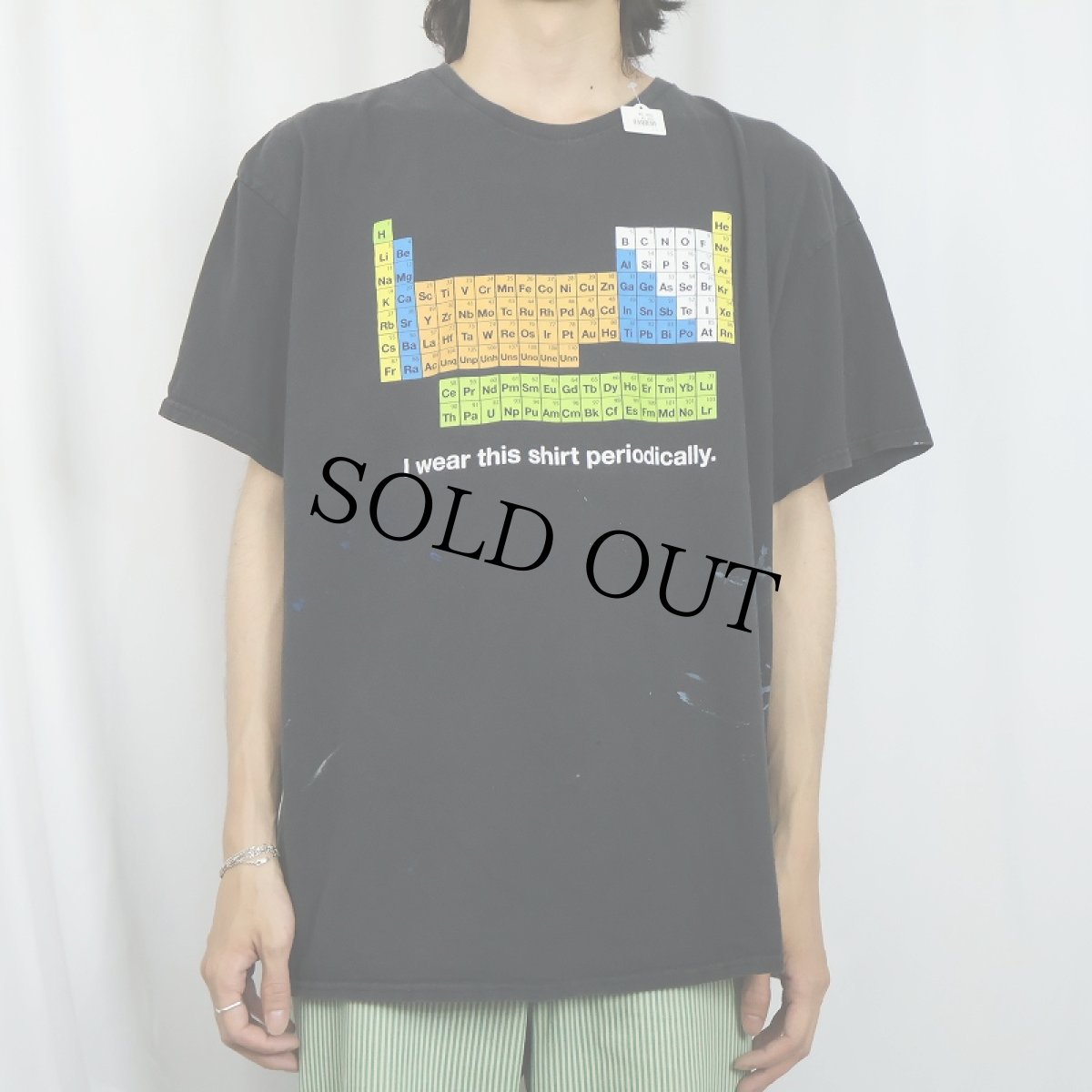 画像2: "I Wear this shirt periodocally." 周期表プリントTシャツ BLACK 2XL (2)