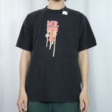 画像2: "Mr. T"  俳優 ロゴプリントTシャツ BLACK L  (2)