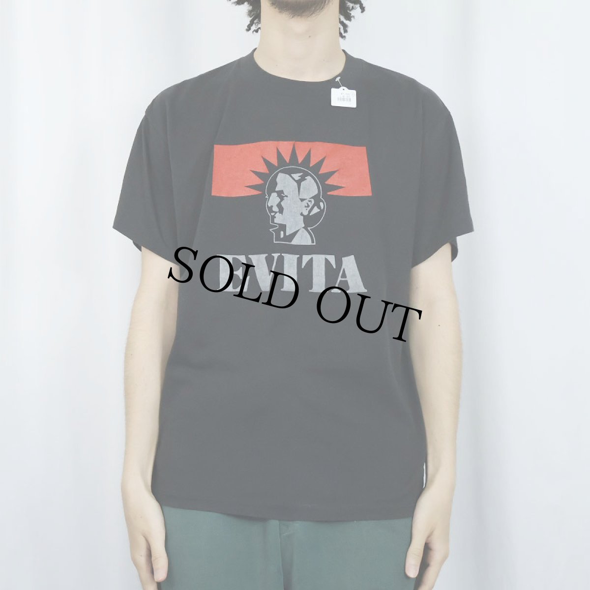 画像2: 80's EVITA USA製 ラメプリント ミュージカルTシャツ BLACK L (2)