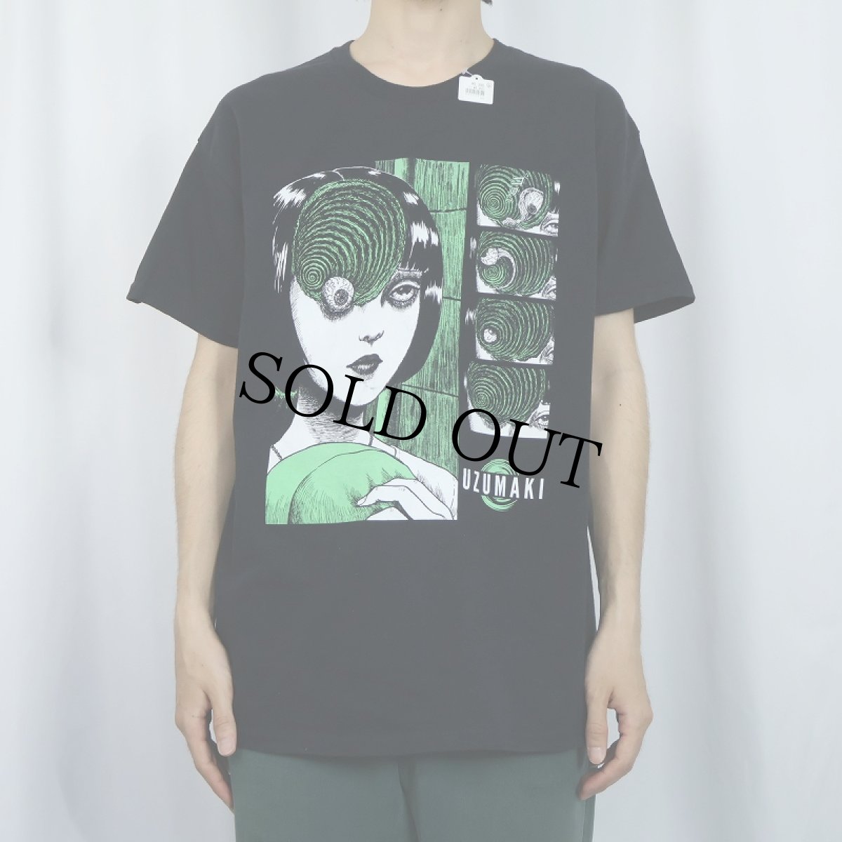 画像2: 伊藤潤二 "うずまき" ホラー漫画プリントTシャツ BLACK L (2)